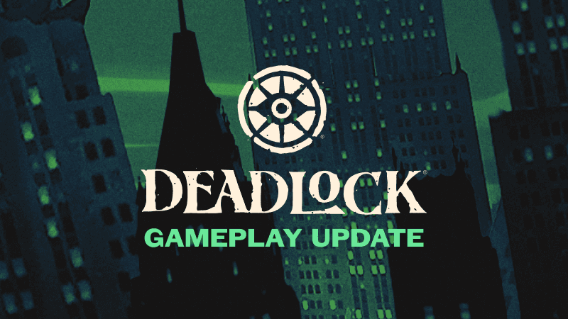 Deadlock characters in combat on a rain-soaked futuristic city street