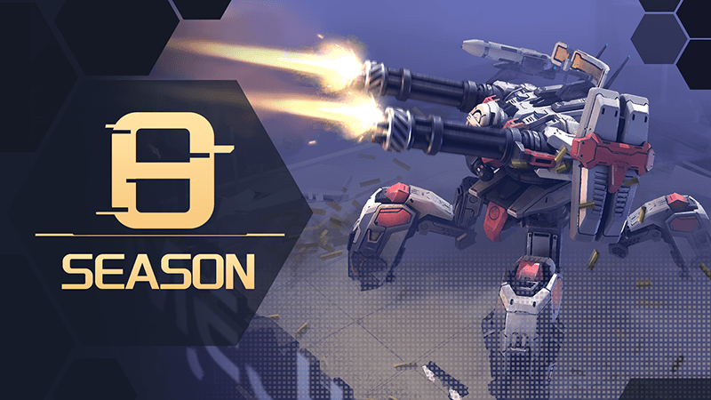 Mechabellum Season 8 key art featuring the remade Typhoon unit in combat