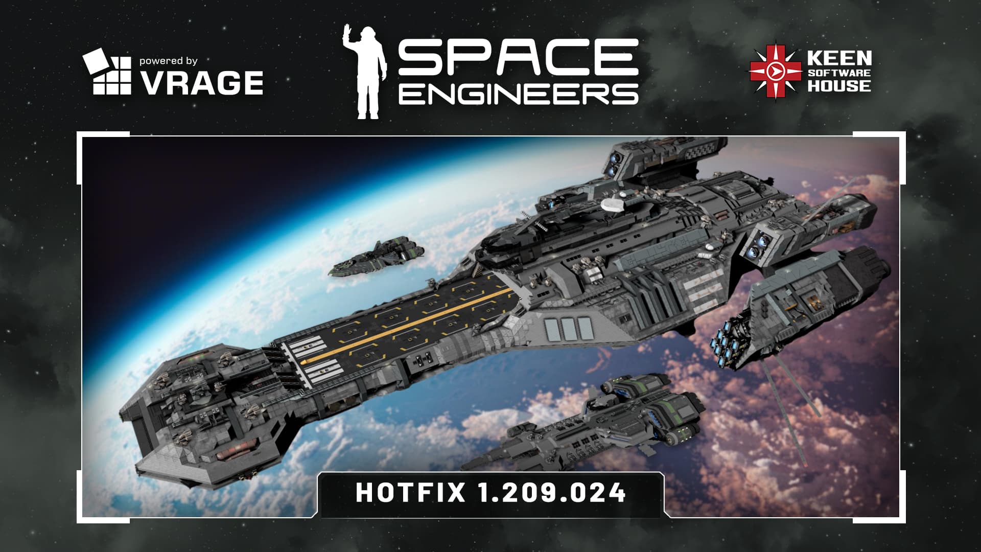 Space Engineers futuristic Prototech machinery and spacecraft in a space environment